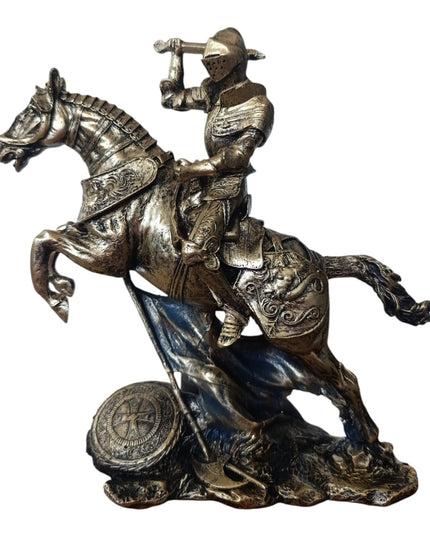 Statuetă Cavaler Medieval pe Cal 26cm