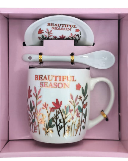 Set cadou cană cu capac și linguriță HK2294