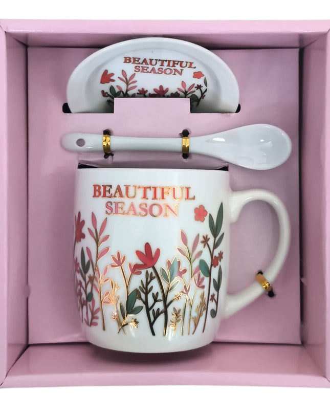 Set cadou cană cu capac și linguriță HK2294