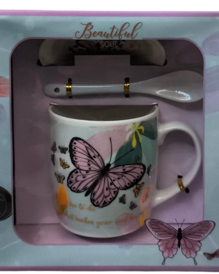 Set cadou cană cu capac și linguriță HK1871