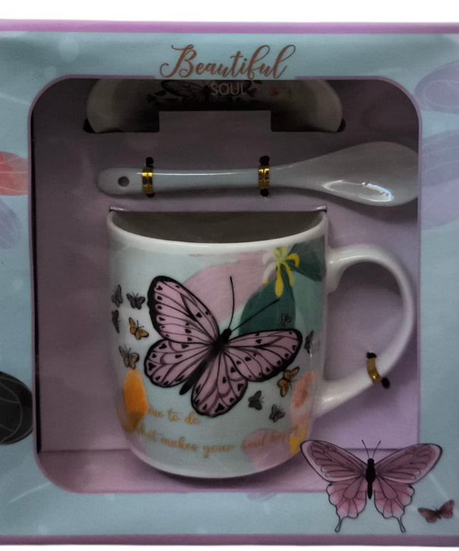 Set cadou cană cu capac și linguriță HK1871