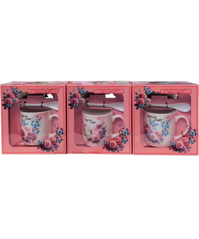 Set cadou cană cu capac și linguriță HK2384