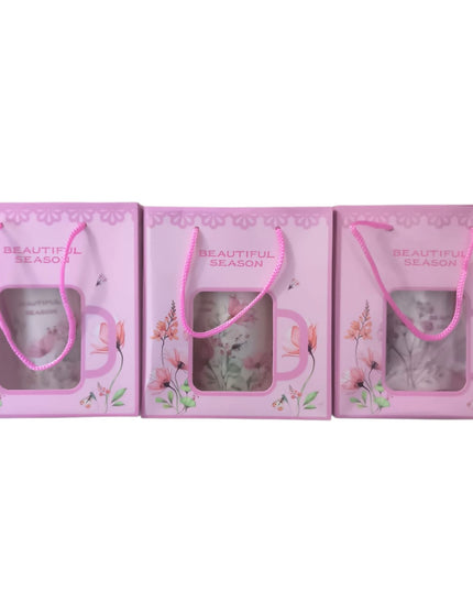 Set cadou cană cu linguriță model floral ZH264