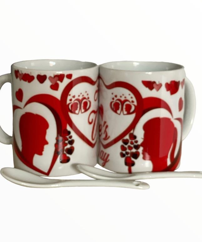 Set 2 căni cu linguriță Love