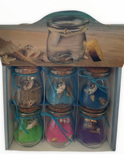 Sticluță cu scoici și nisip 6/set