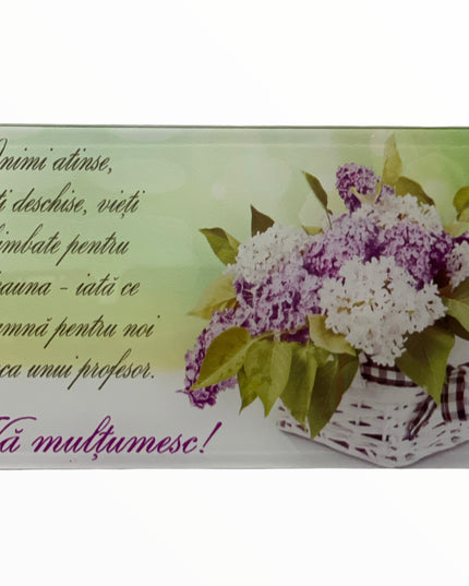 Tablou decorativ din sticlă cu mesaj pentru Profesor
