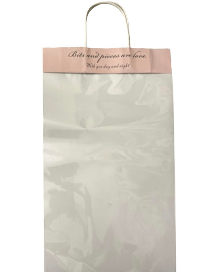 Pungă flori cu mâner Roz 10/set