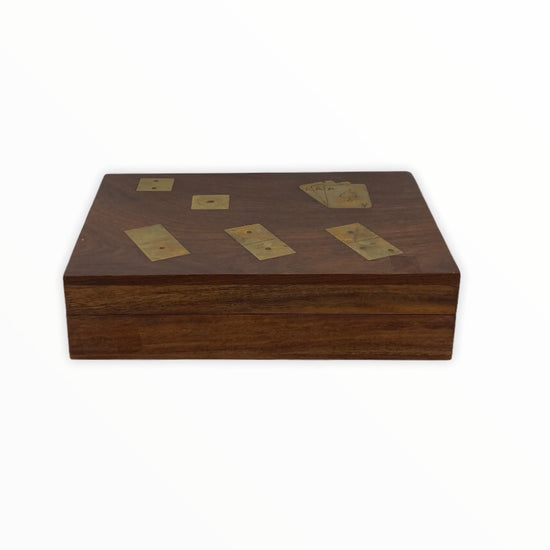 Cutie joc DOMINO lemn de Palisandru 21cm