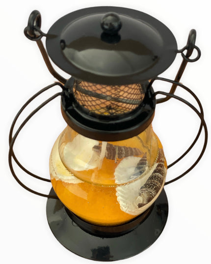 Lumânare decorativă cu gel transparent în felinar mijlociu 16cm