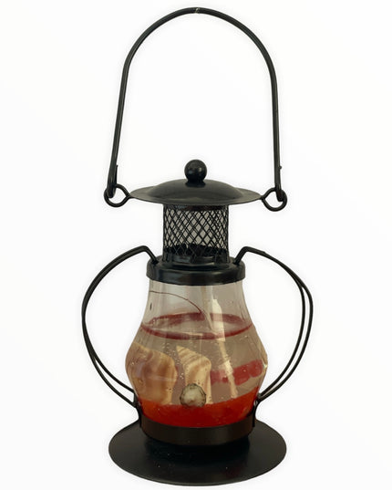 Lumânare decorativă cu gel transparent în felinar mijlociu 16cm