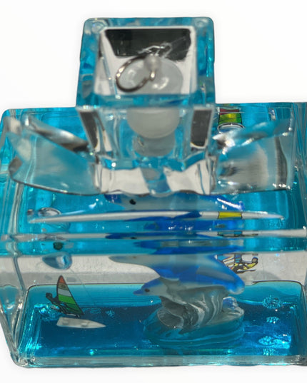 Sticlă Mediteraneană cu lumini 9cm