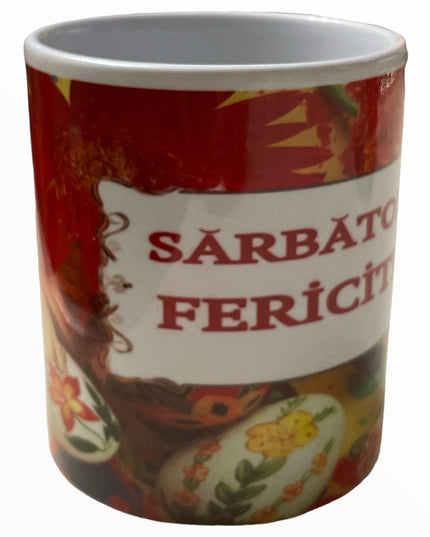 Cană ” Sărbători fericite ” Paște