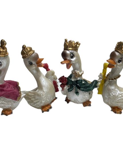 Lebede cu coroană 4/set 9cm