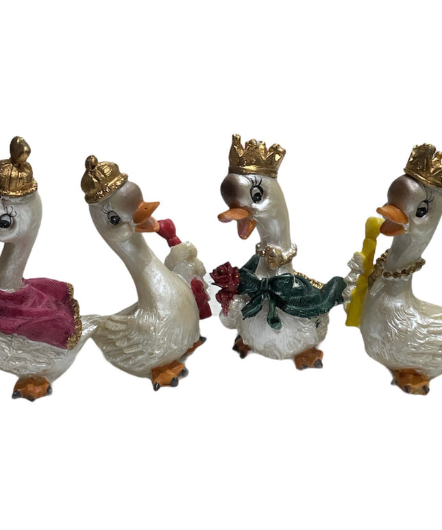Lebede cu coroană 4/set 9cm