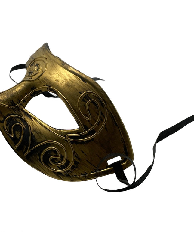 Mască plastic aurie/argintie