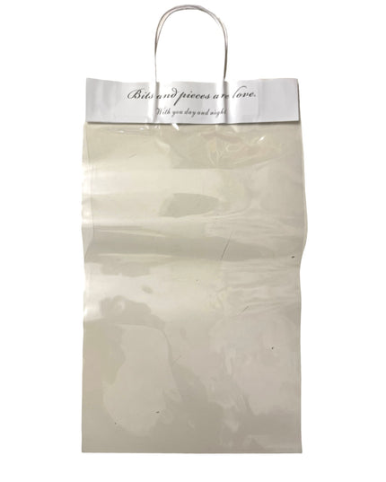 Pungă flori cu mâner Alb 10/set 44x19cm