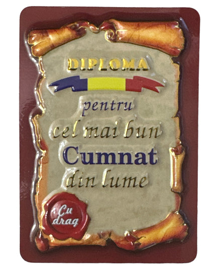 Magnet de frigider Diplomă. 10cm
