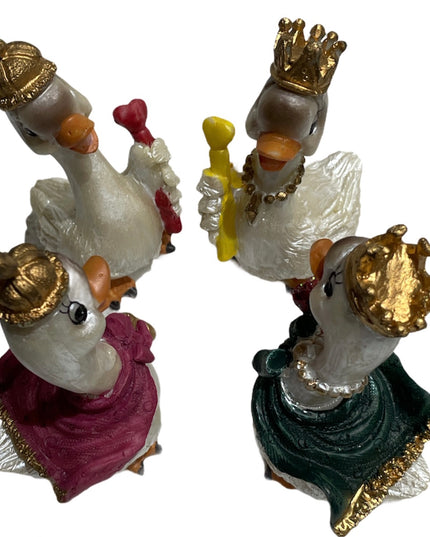 Lebede cu coroană 4/set 9cm