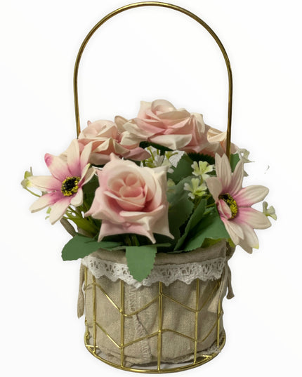 Aranjament coș metal F36. 25cm