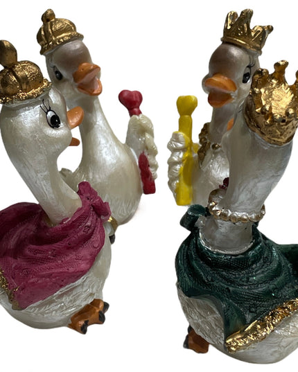 Lebede cu coroană 4/set 9cm