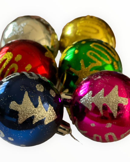 Glob plastic decor 6/set. 6cm