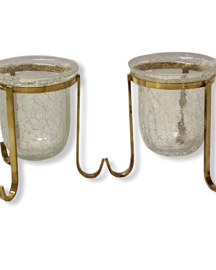 Suport lumânare ALAMĂ sticlă 2/set 11cm