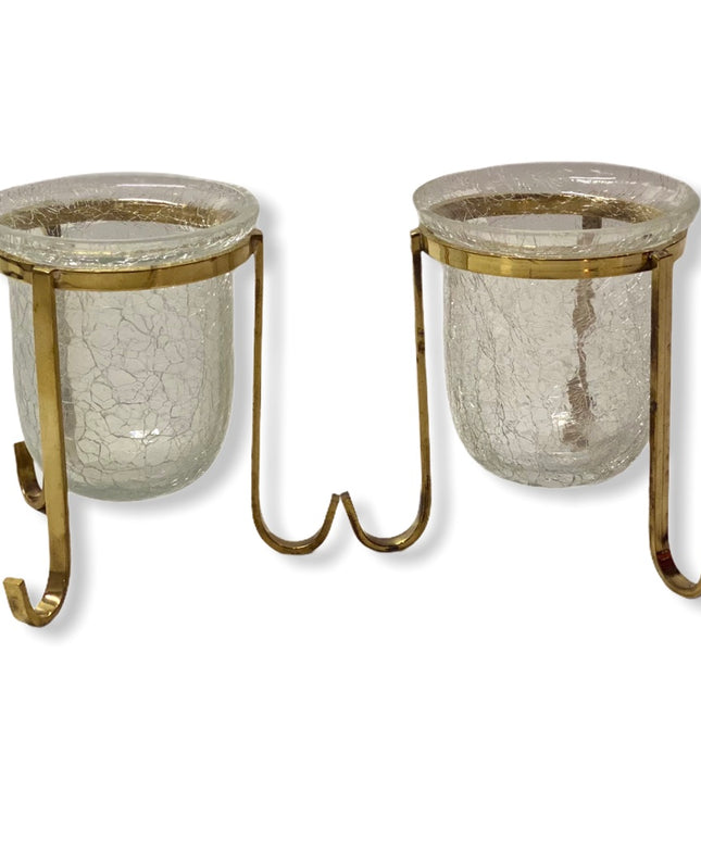 Suport lumânare ALAMĂ sticlă 2/set 11cm