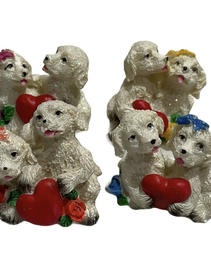 Căței albi cu inimă 4/set. 4cm