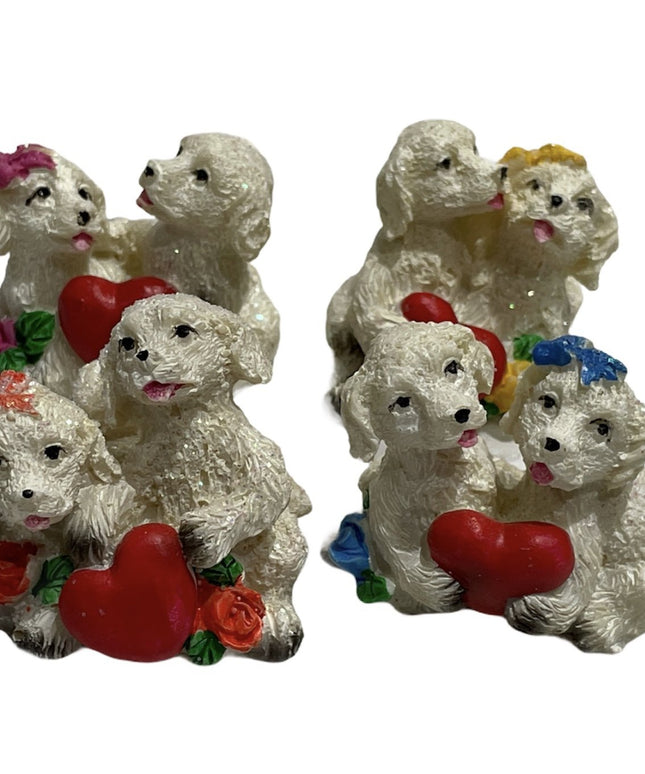 Căței albi cu inimă 4/set. 4cm