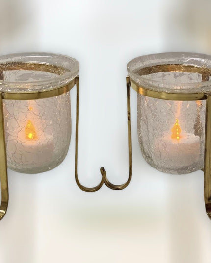 Suport lumânare ALAMĂ sticlă 2/set 11cm