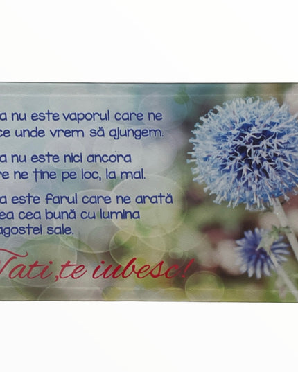 Tablou decorativ din sticlă cu mesaj pentru Tata
