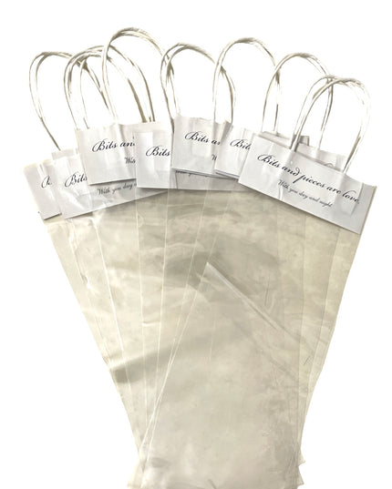 Pungă flori cu mâner Alb 10/set 44x19cm