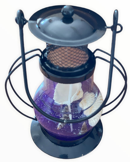 Lumânare decorativă cu gel transparent în felinar mic 13cm