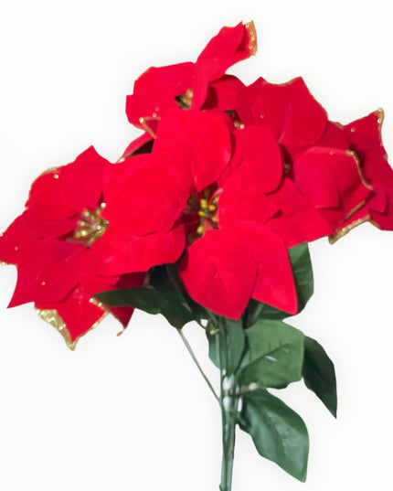 Floare Crăciun sclipici 3 capete 60cm