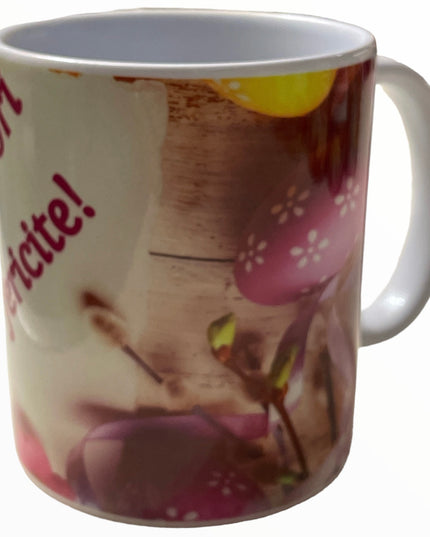 Cană ” Sărbători fericite ” Paște