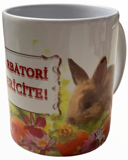 Cană ” Sărbători fericite ” Paște