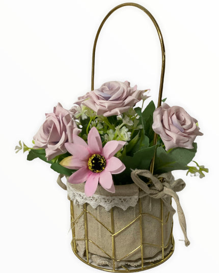 Aranjament coș metal F36. 25cm