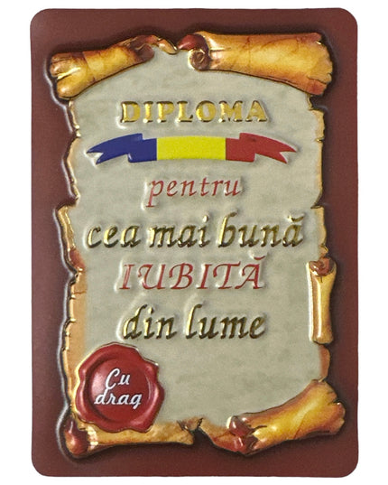 Magnet de frigider Diplomă. 10cm