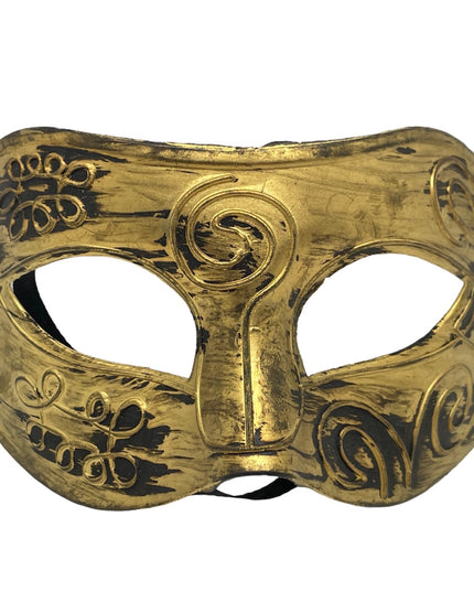 Mască plastic aurie/argintie