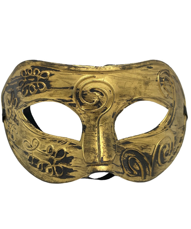 Mască plastic aurie/argintie