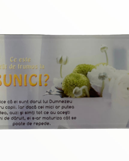 Tablou decorativ din sticlă cu mesaj pentru Bunici