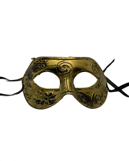 Mască plastic aurie/argintie