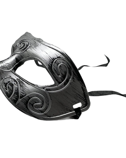 Mască plastic aurie/argintie