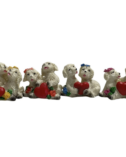 Căței albi cu inimă 4/set. 4cm