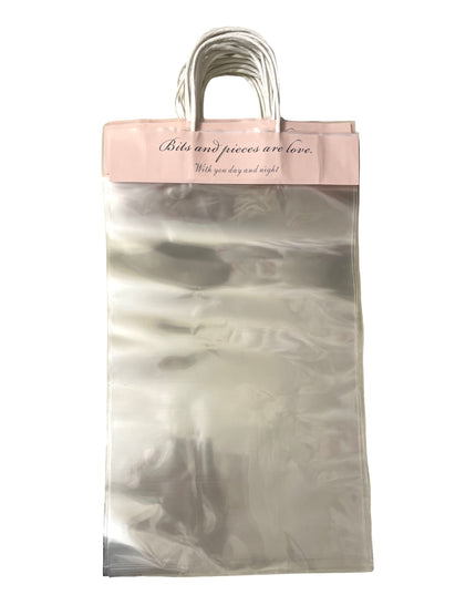 Pungă flori cu mâner Roz 10/set