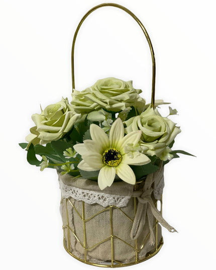 Aranjament coș metal F36. 25cm