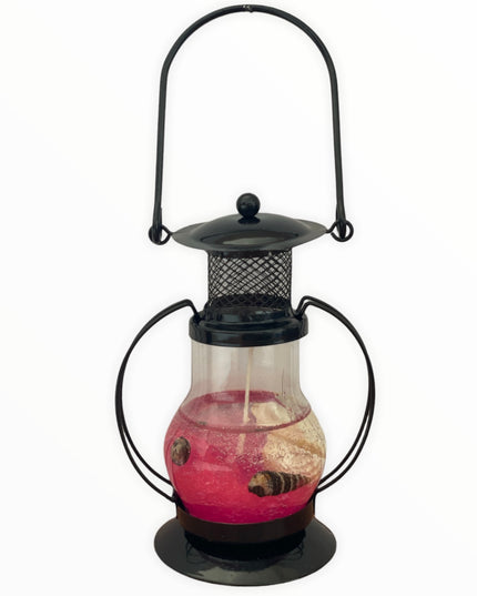 Lumânare decorativă cu gel transparent în felinar mijlociu 16cm