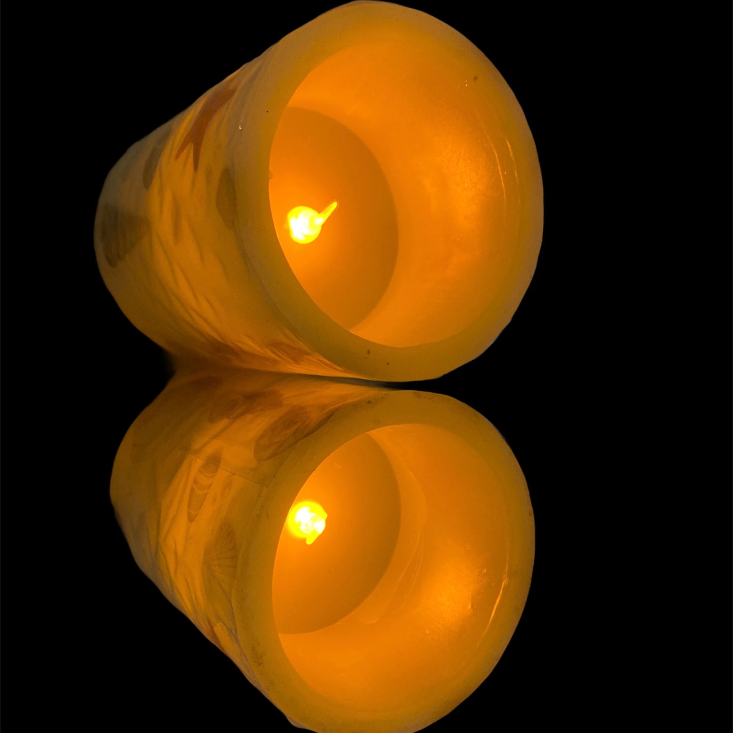 Set 2 lumânări LED scoici