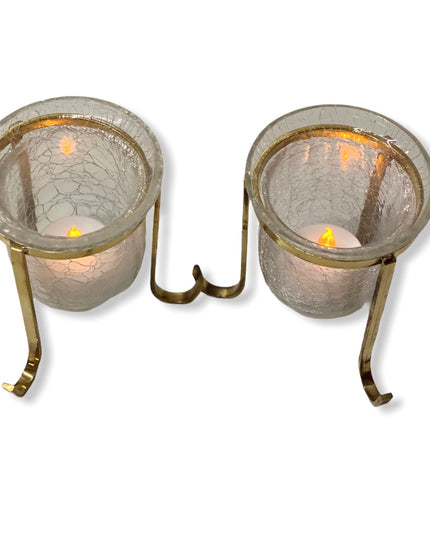 Suport lumânare ALAMĂ sticlă 2/set 11cm