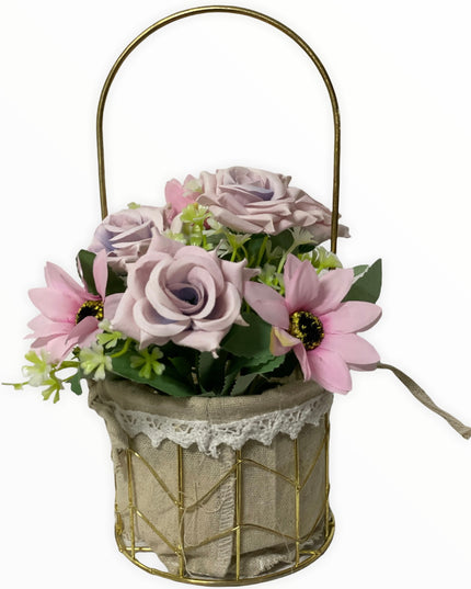 Aranjament coș metal F36. 25cm